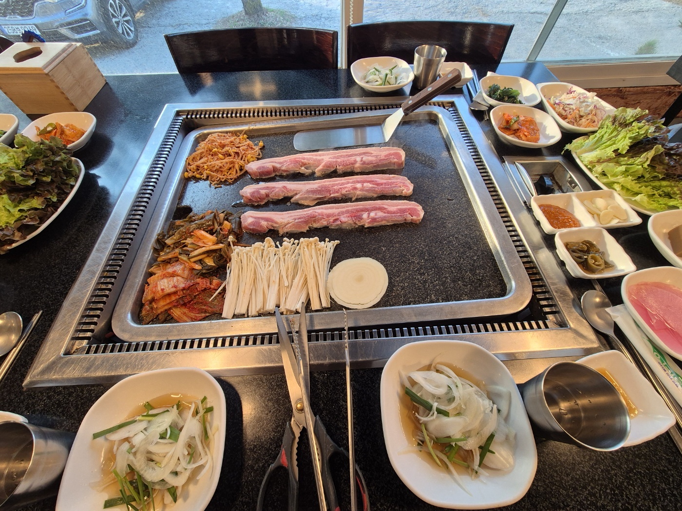텃골오리돌판구이