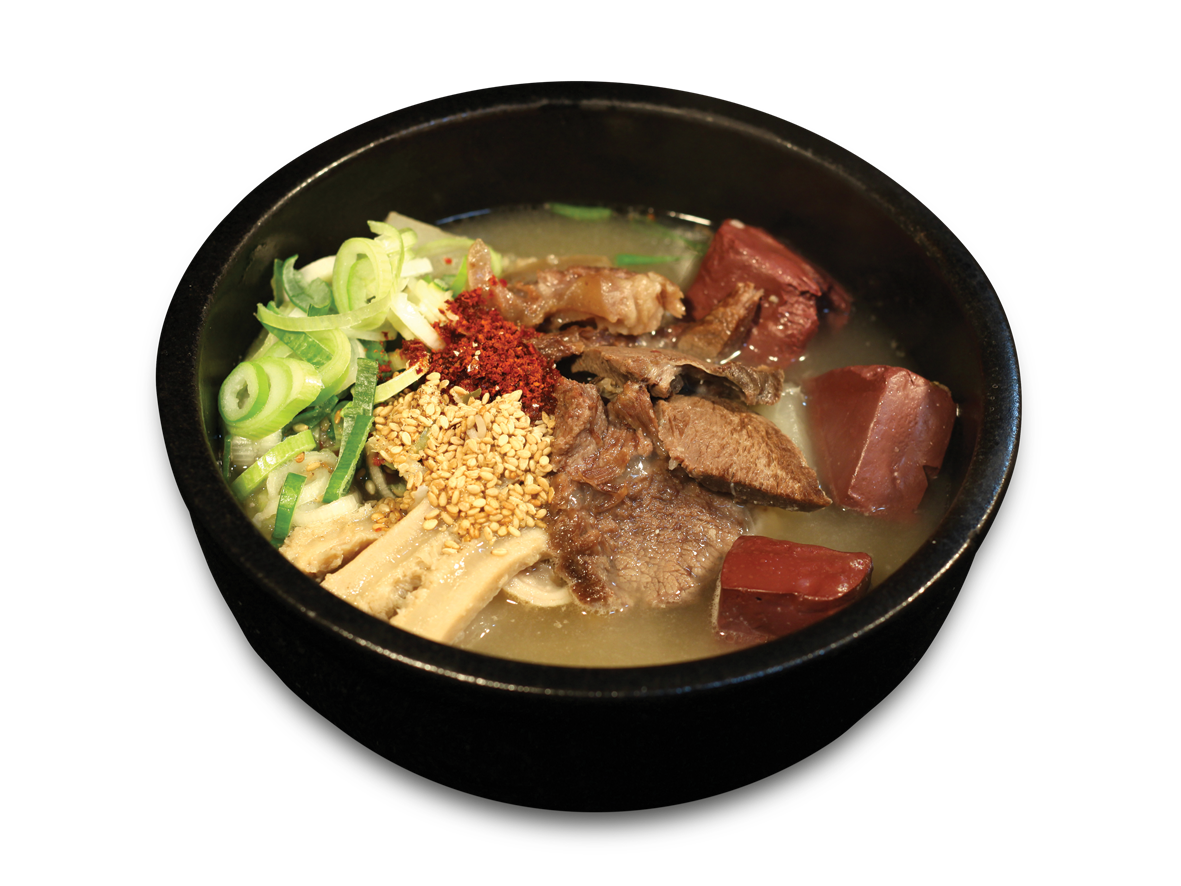 Korean beef blood-curd soup with rice