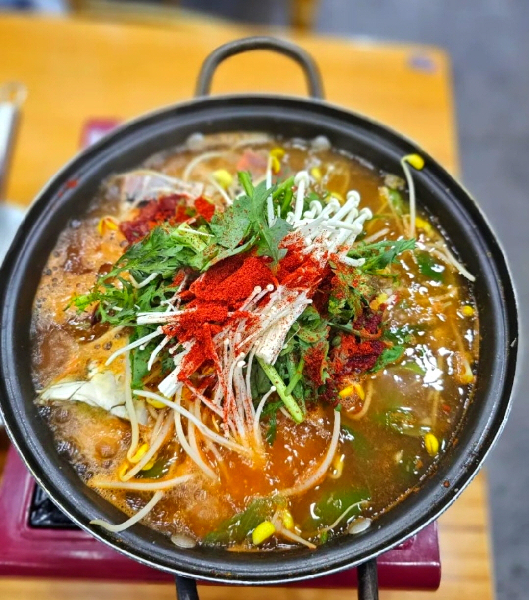 아미성식당 칼국수 꽃게탕 민물새우탕