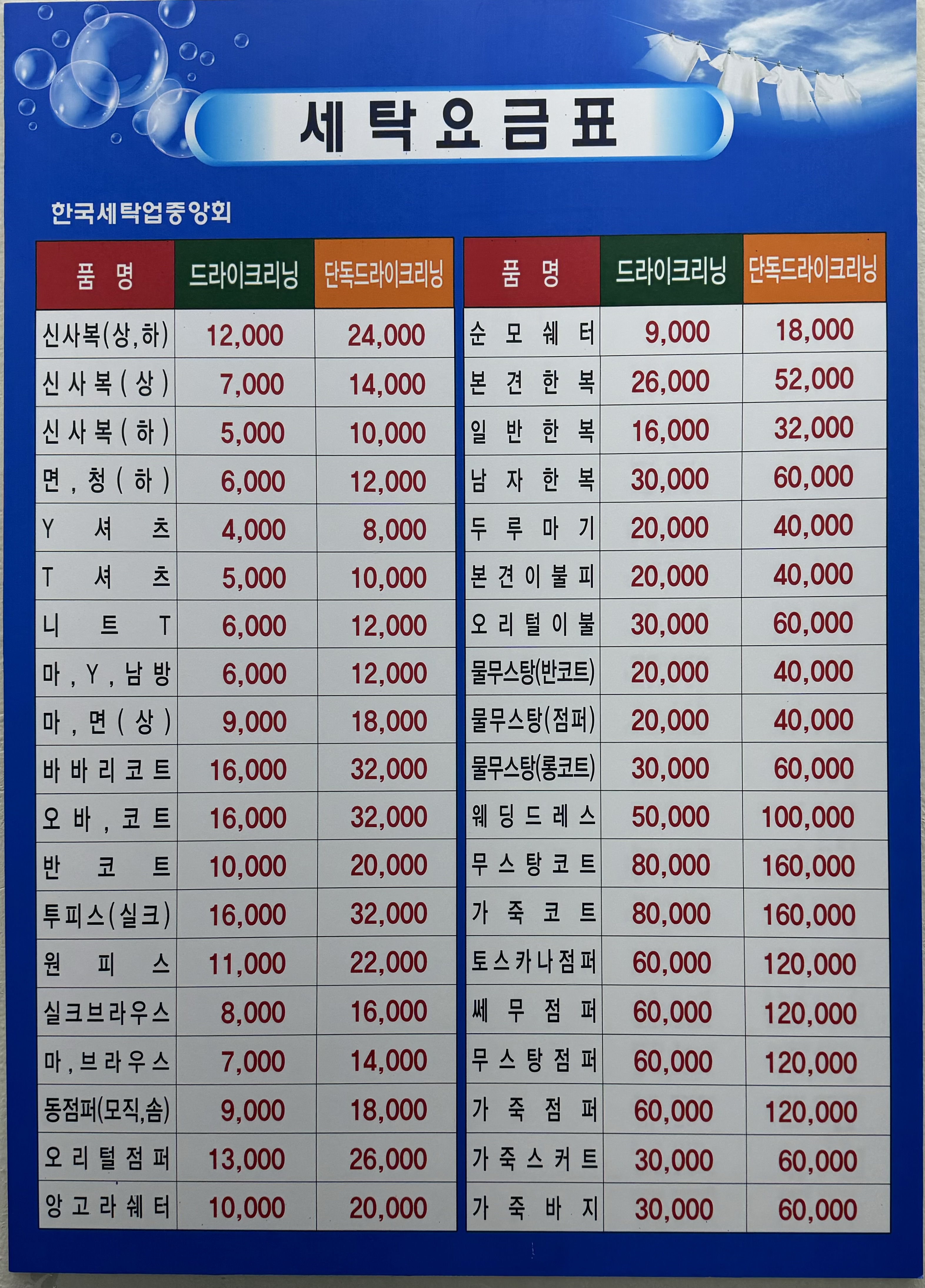 성화명품세탁