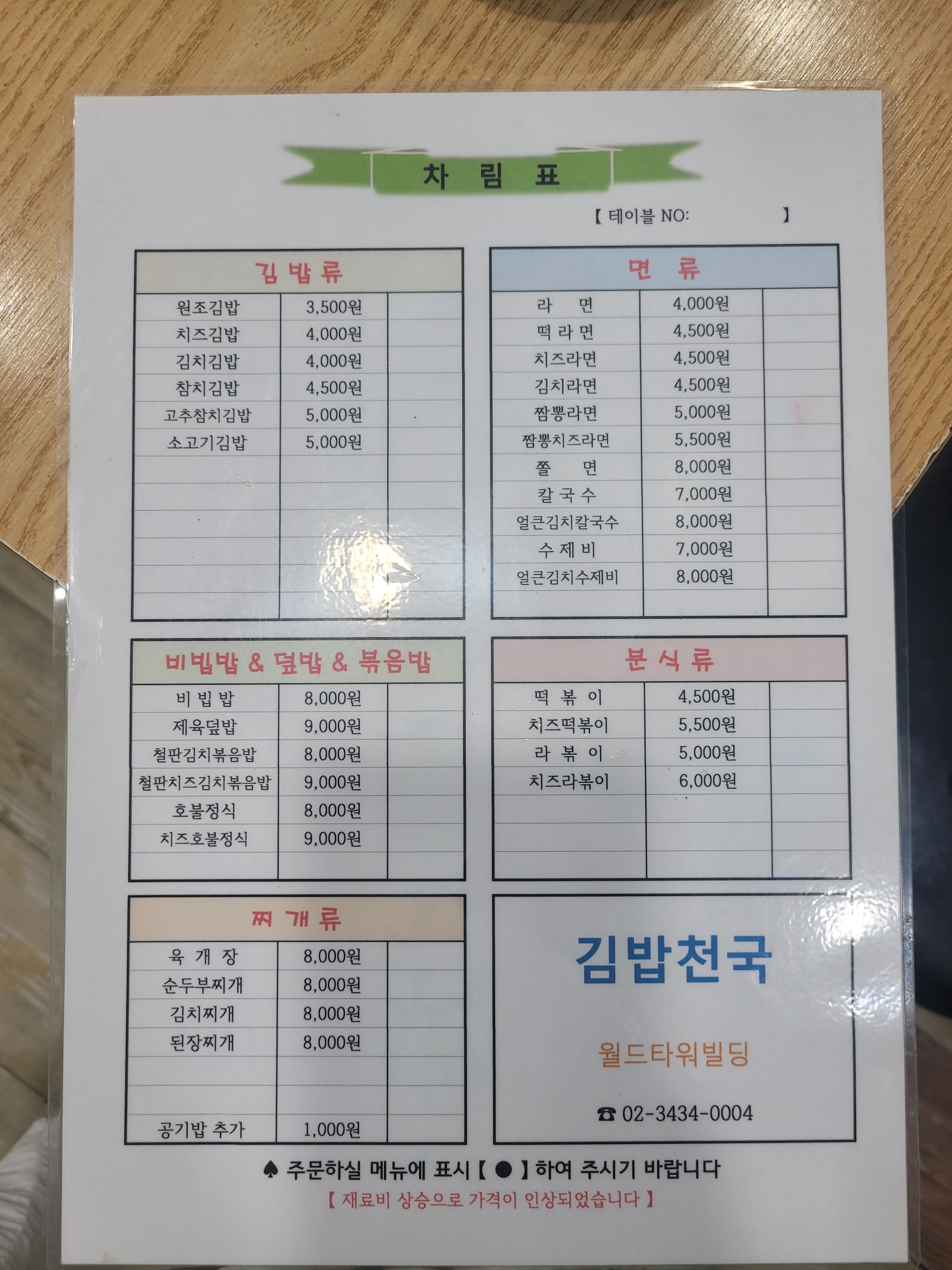 김밥천국 신천동점