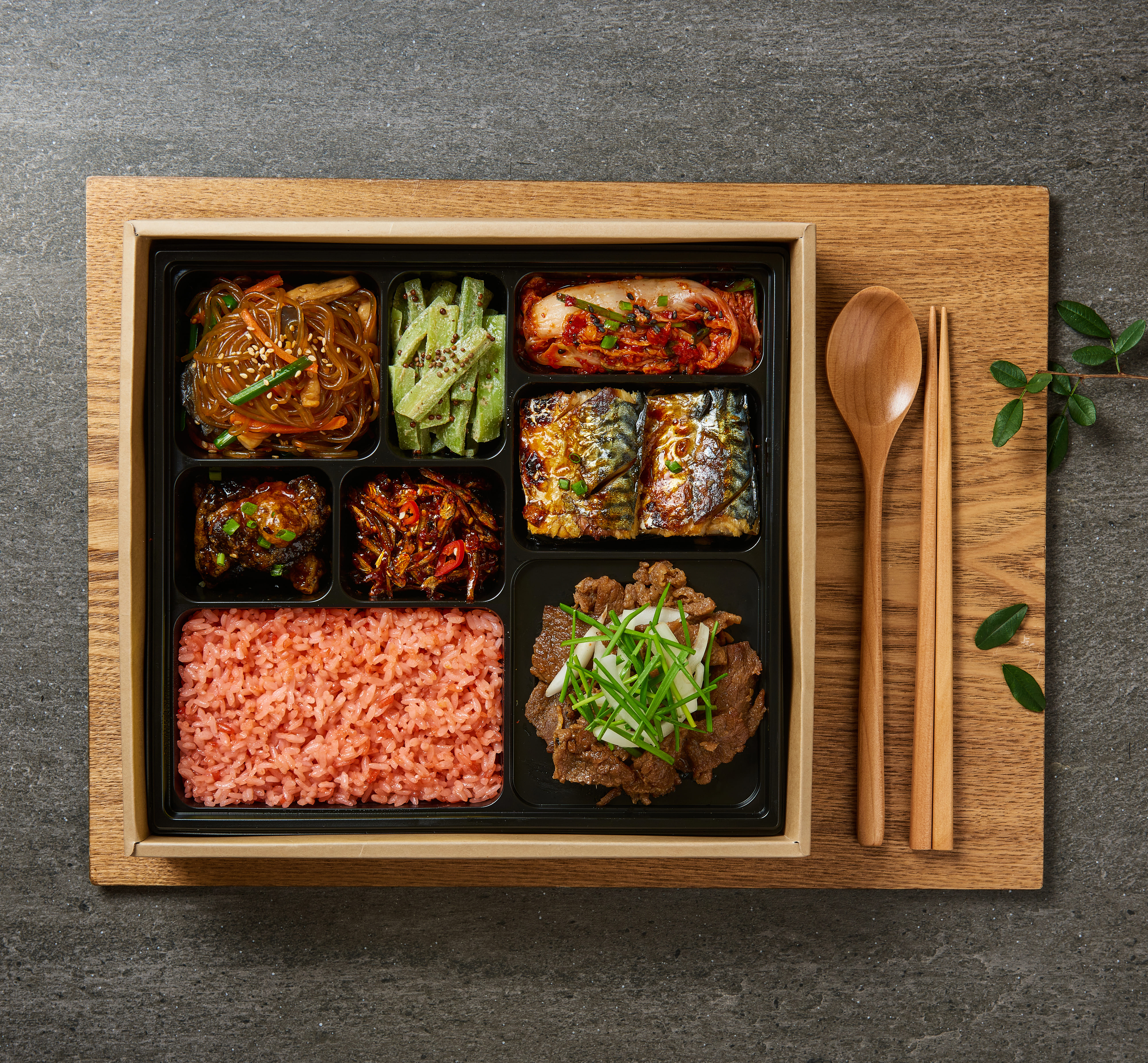직화바싹불고기+고등어 도시락