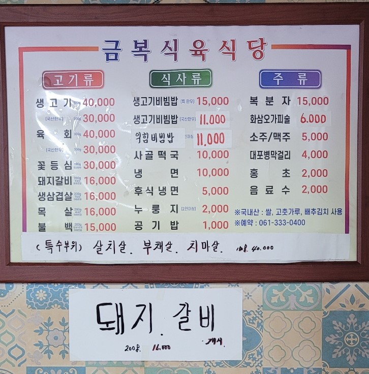 금복식육식당
