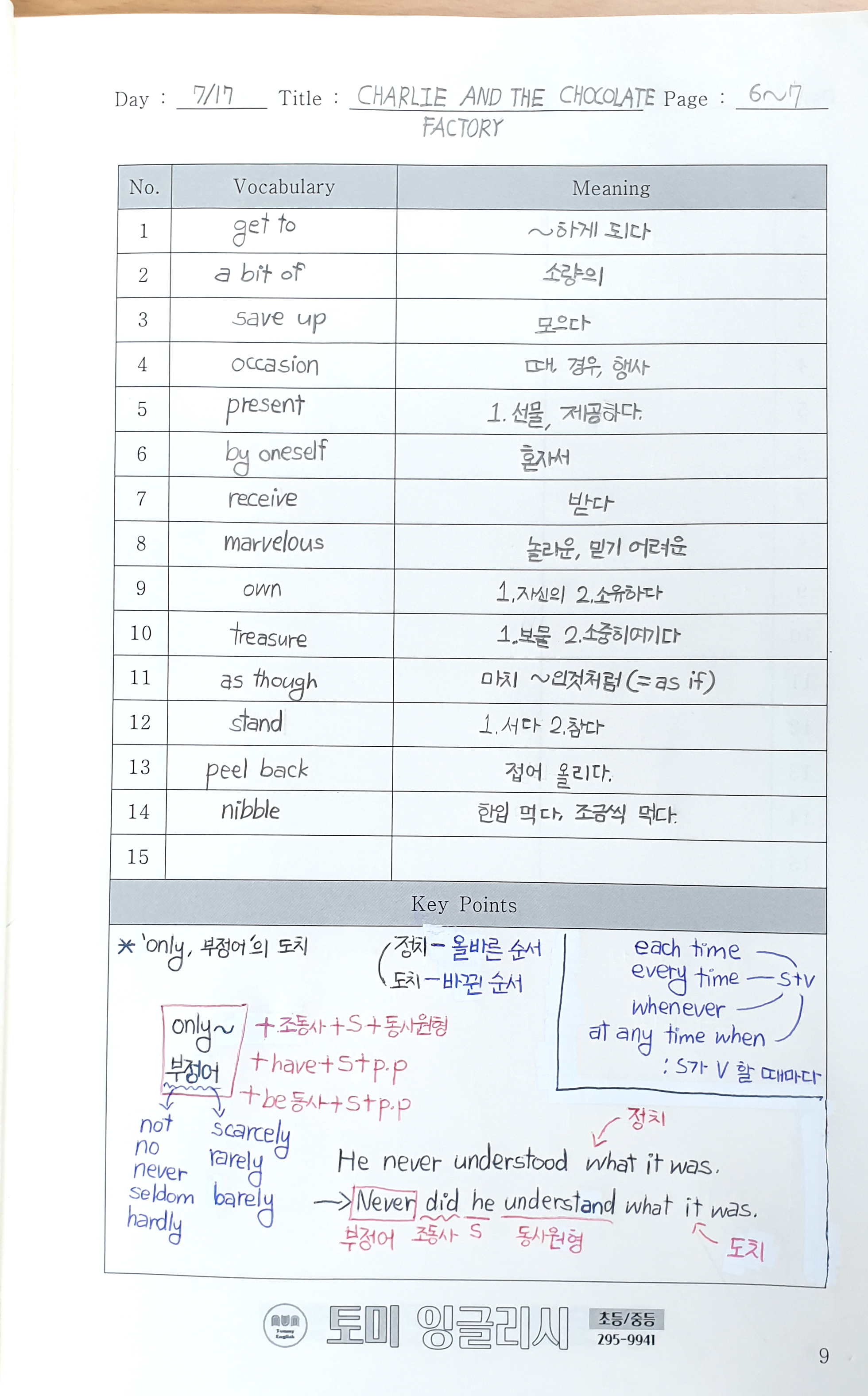 토미잉글리시영어전문학원