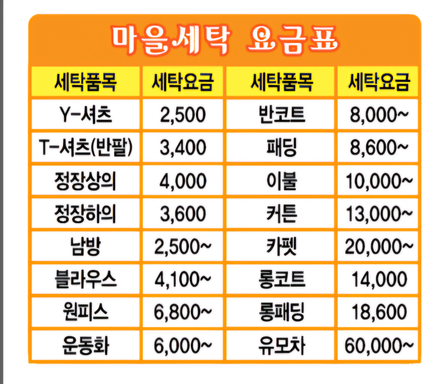 마을세탁 동일스위트점