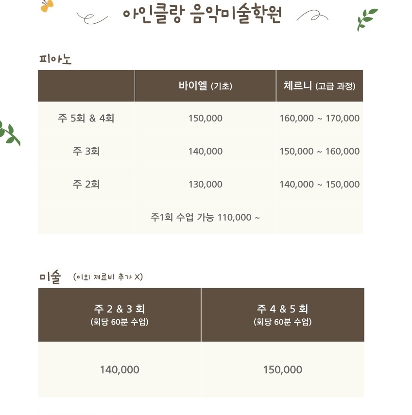 아인클랑피아노미술학원