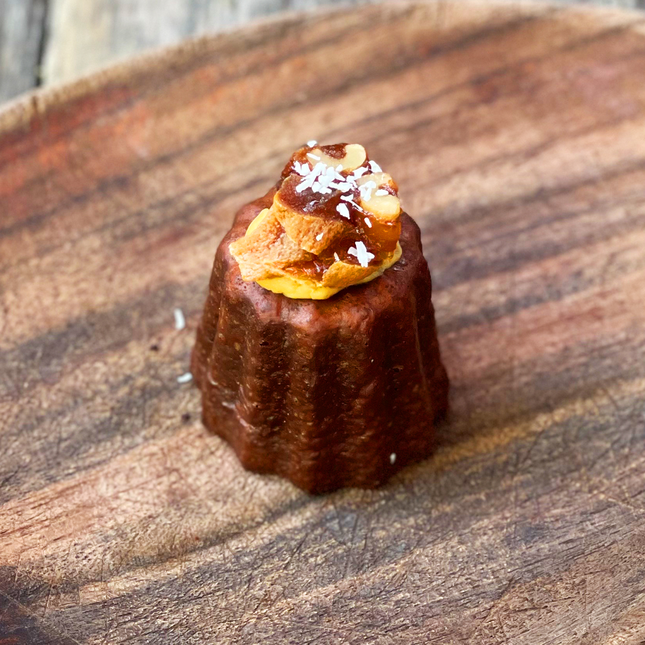Dried Persimmon Cream Cheese Canelé