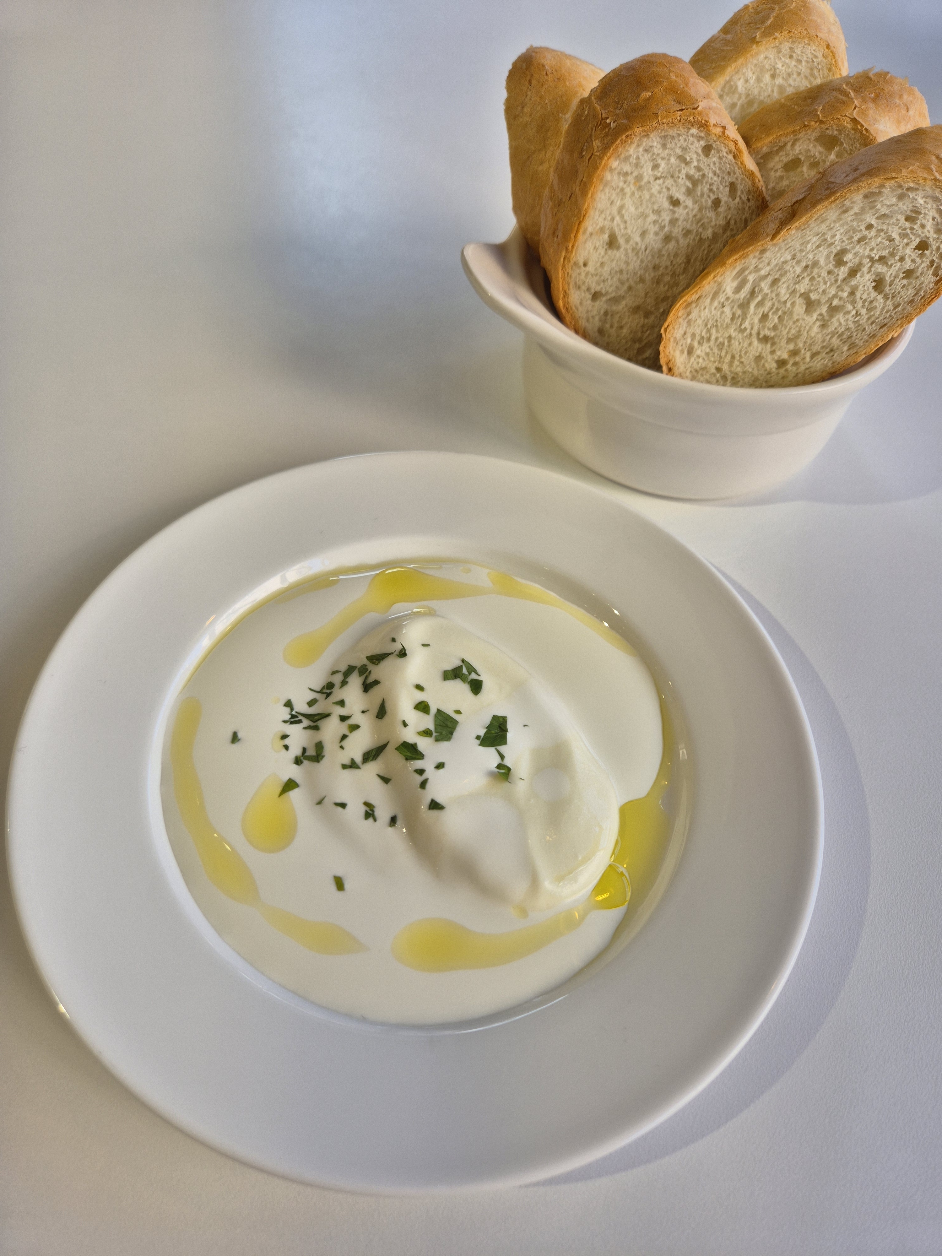Handmade Ricotta Cheese and Baguette