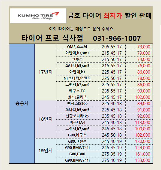 타이어프로 식사점