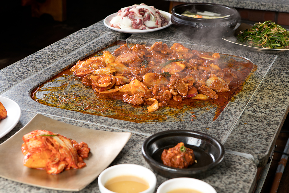 생오리돌판구이