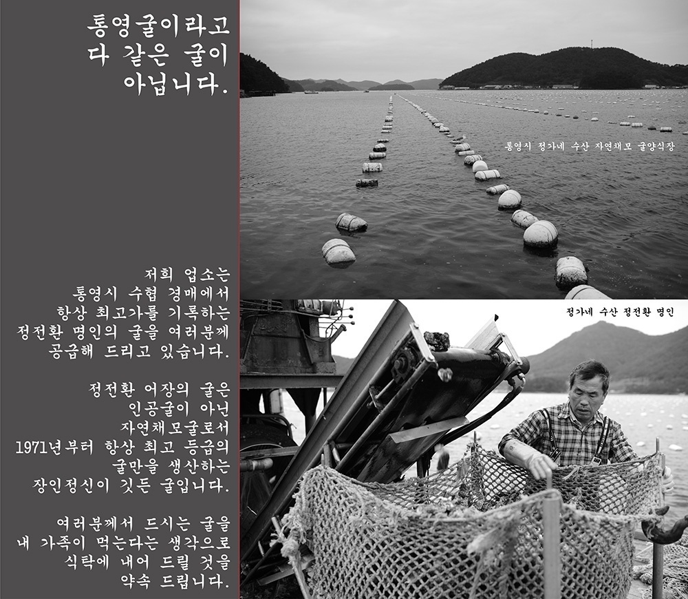 통영 산지직송 정정환 명인 굴