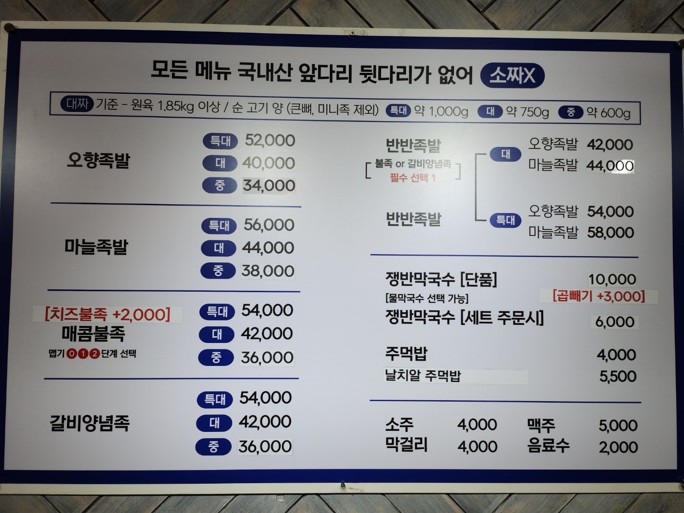 박광덕의 천하장사족발 송탄직영점