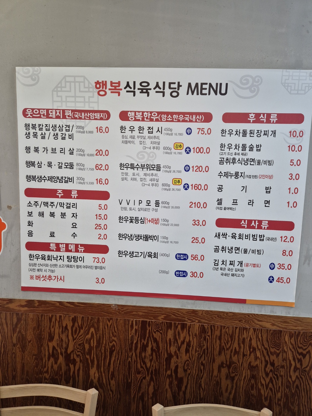 행복식육식당소고기돼지고기 목포본점