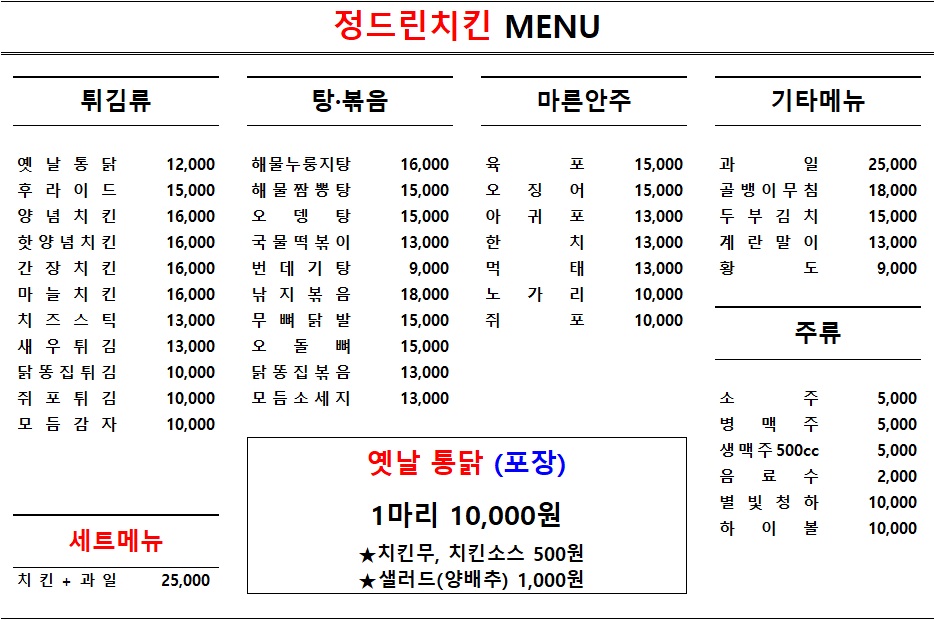 정드린치킨