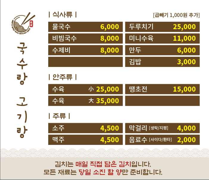 국수랑 고기랑