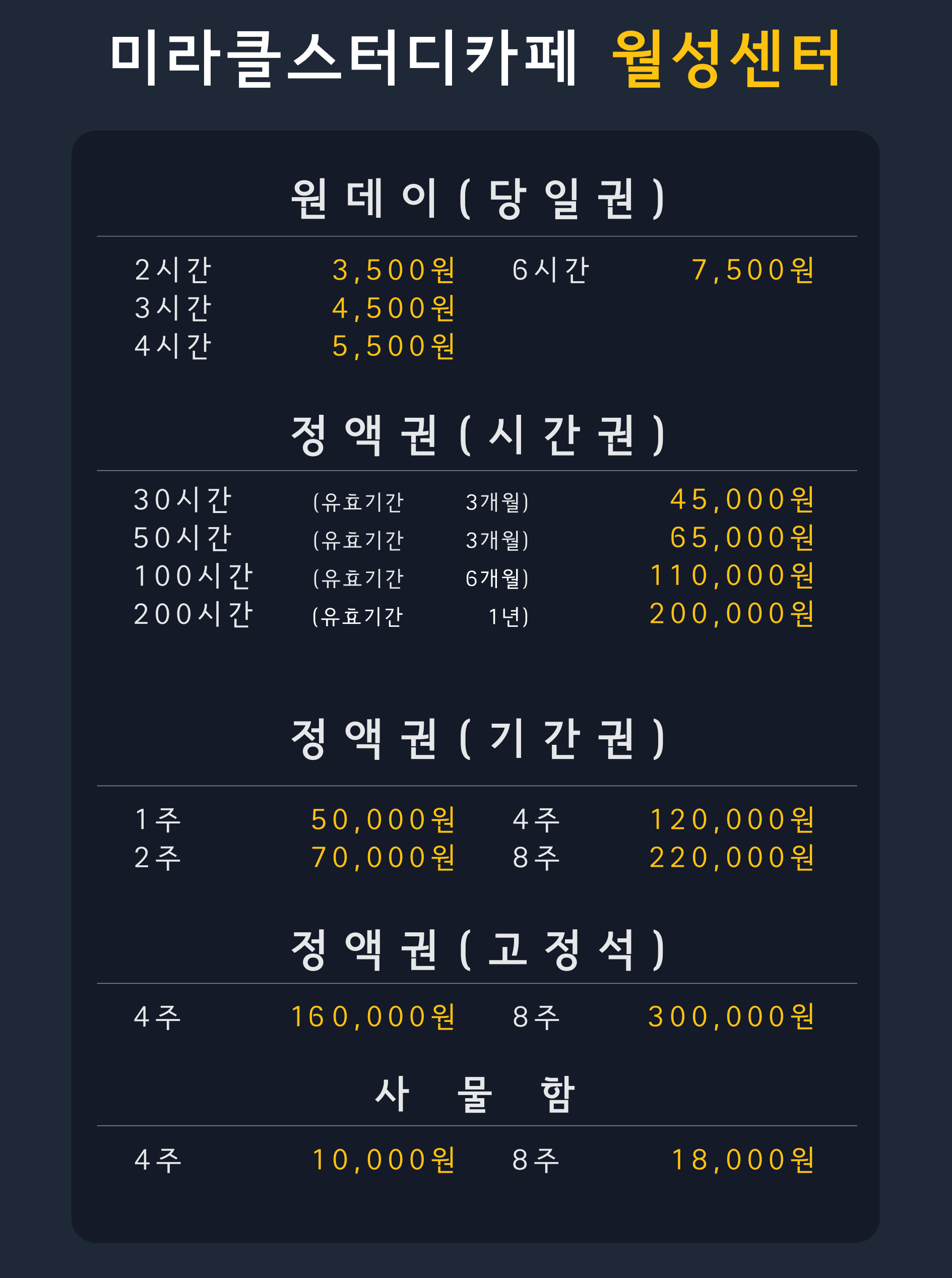 미라클스터디카페 월성센터