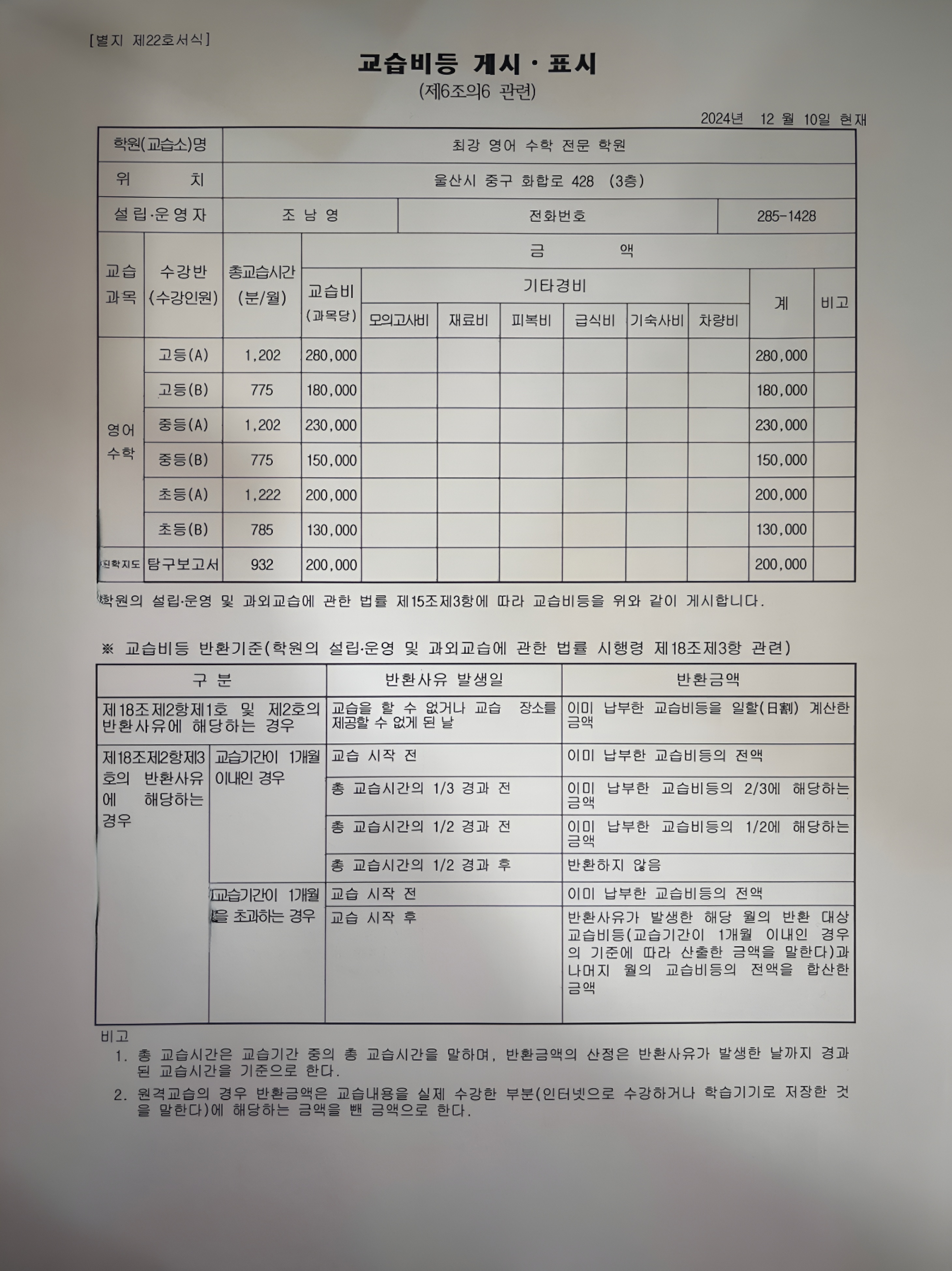 최강영어수학전문학원
