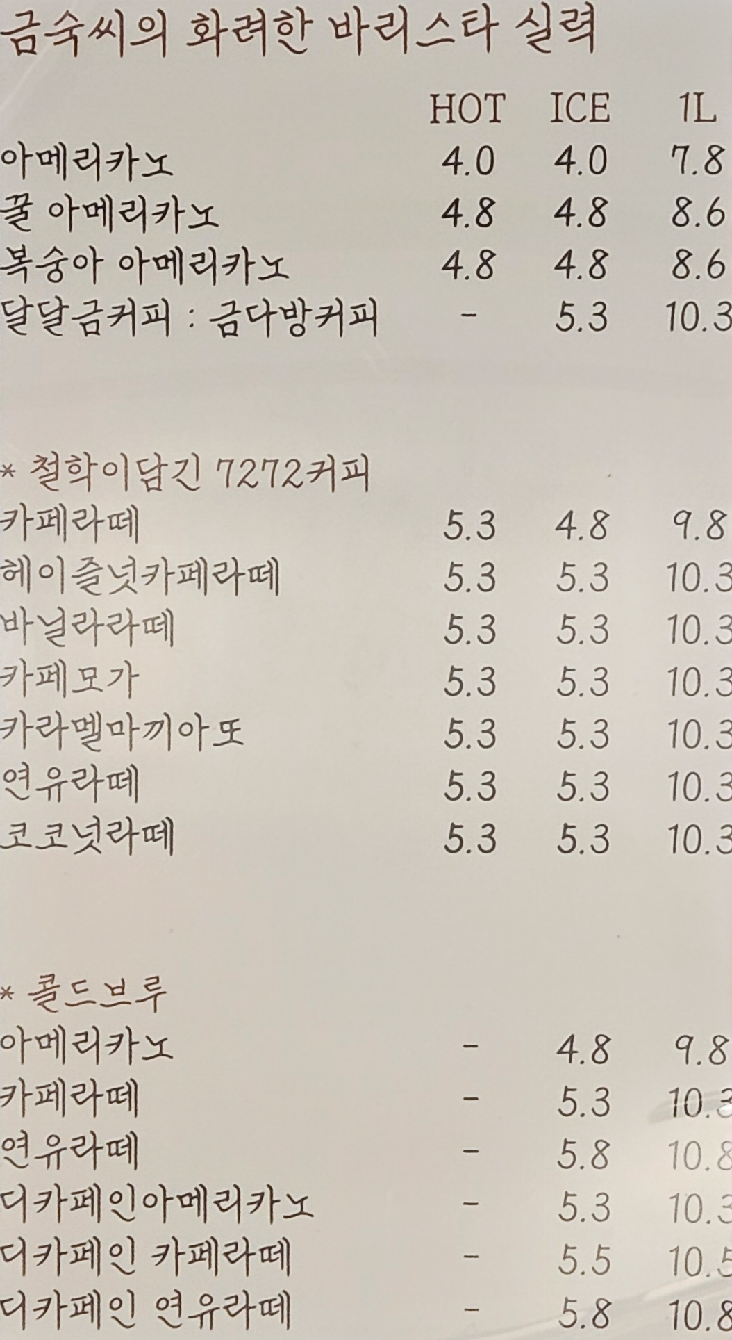 금숙씨커피1972 흥덕점