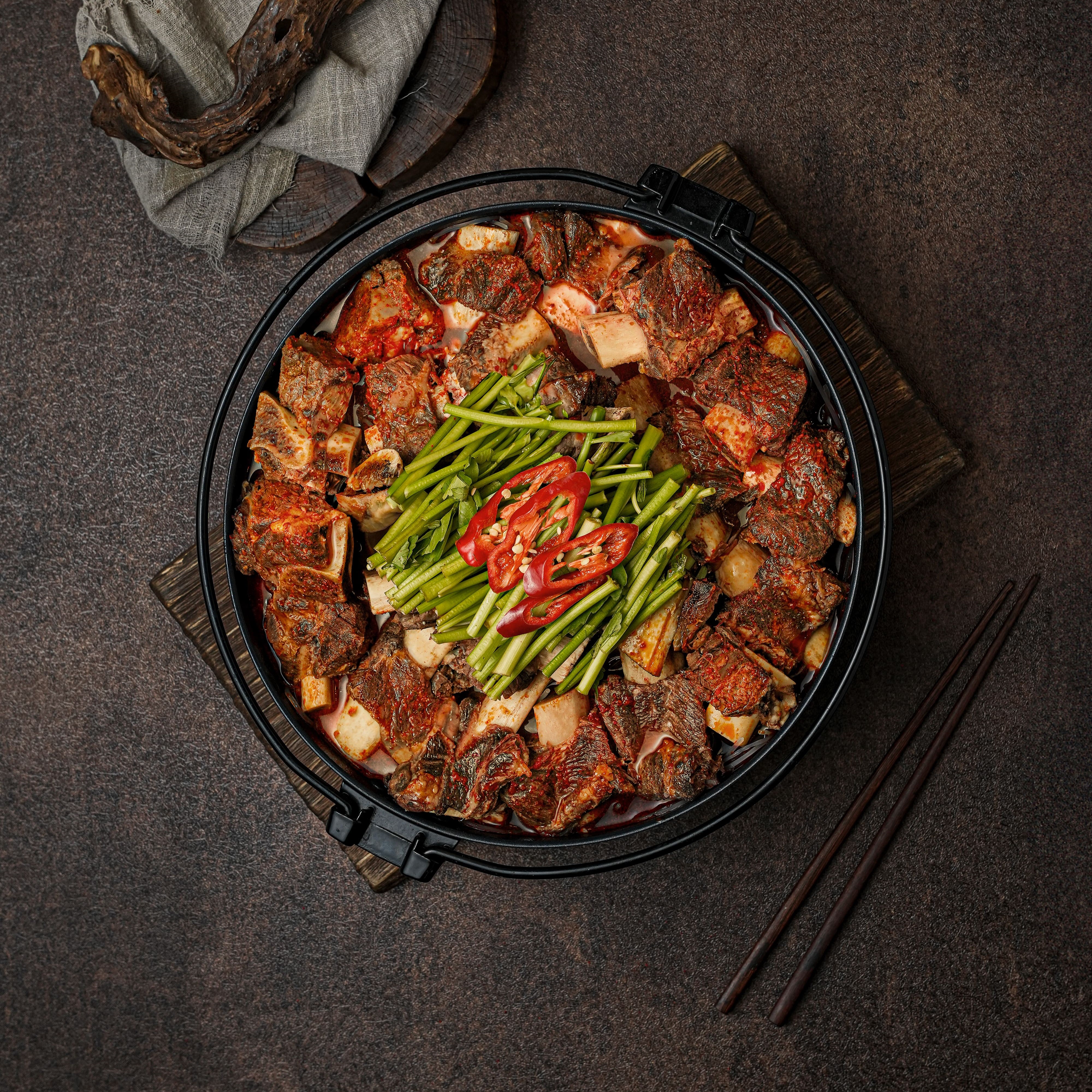 매운 뼈갈비 전골 中 800g