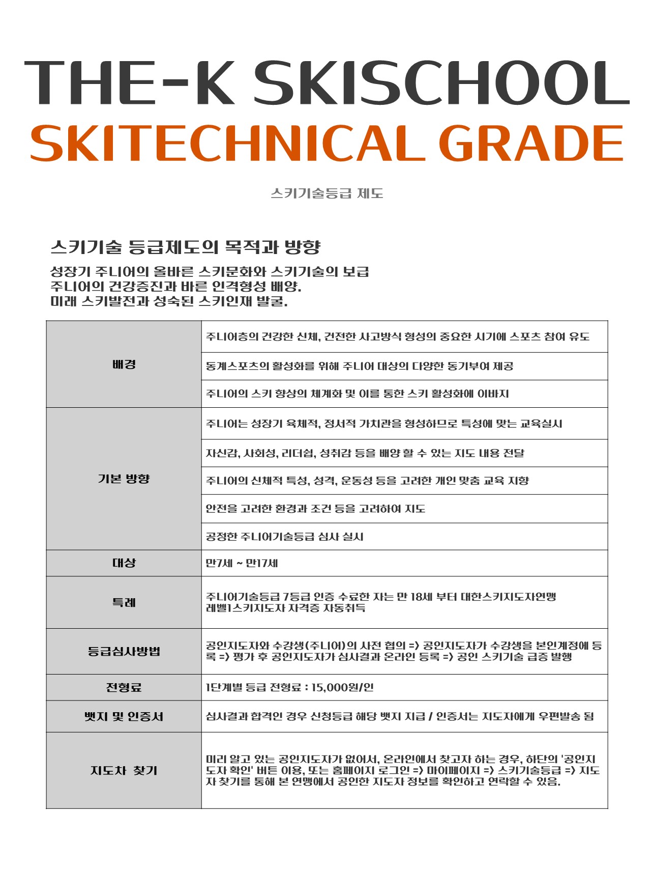 엘리시안 강촌 스키강습 더케이 스키스쿨