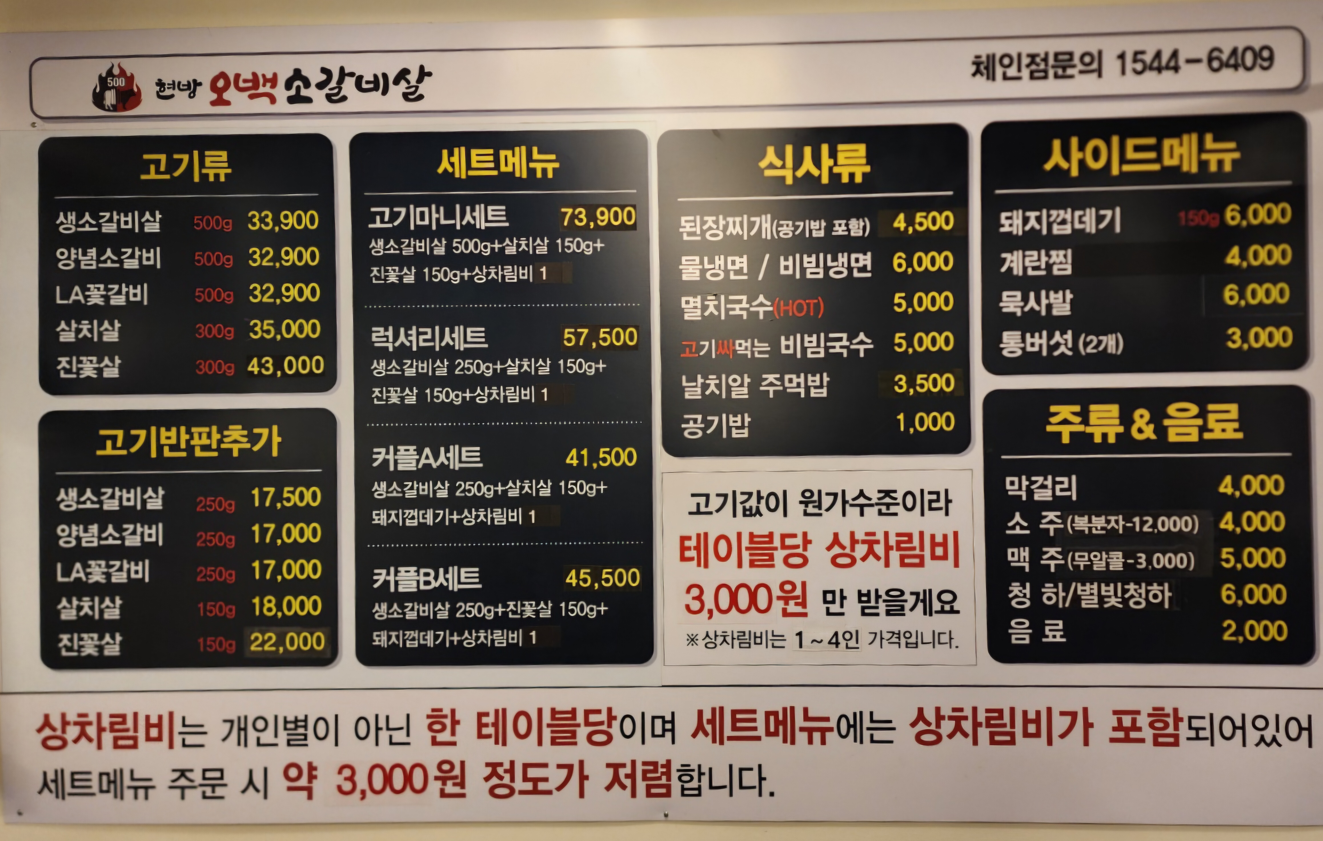 현방오백소갈비살 월곡점