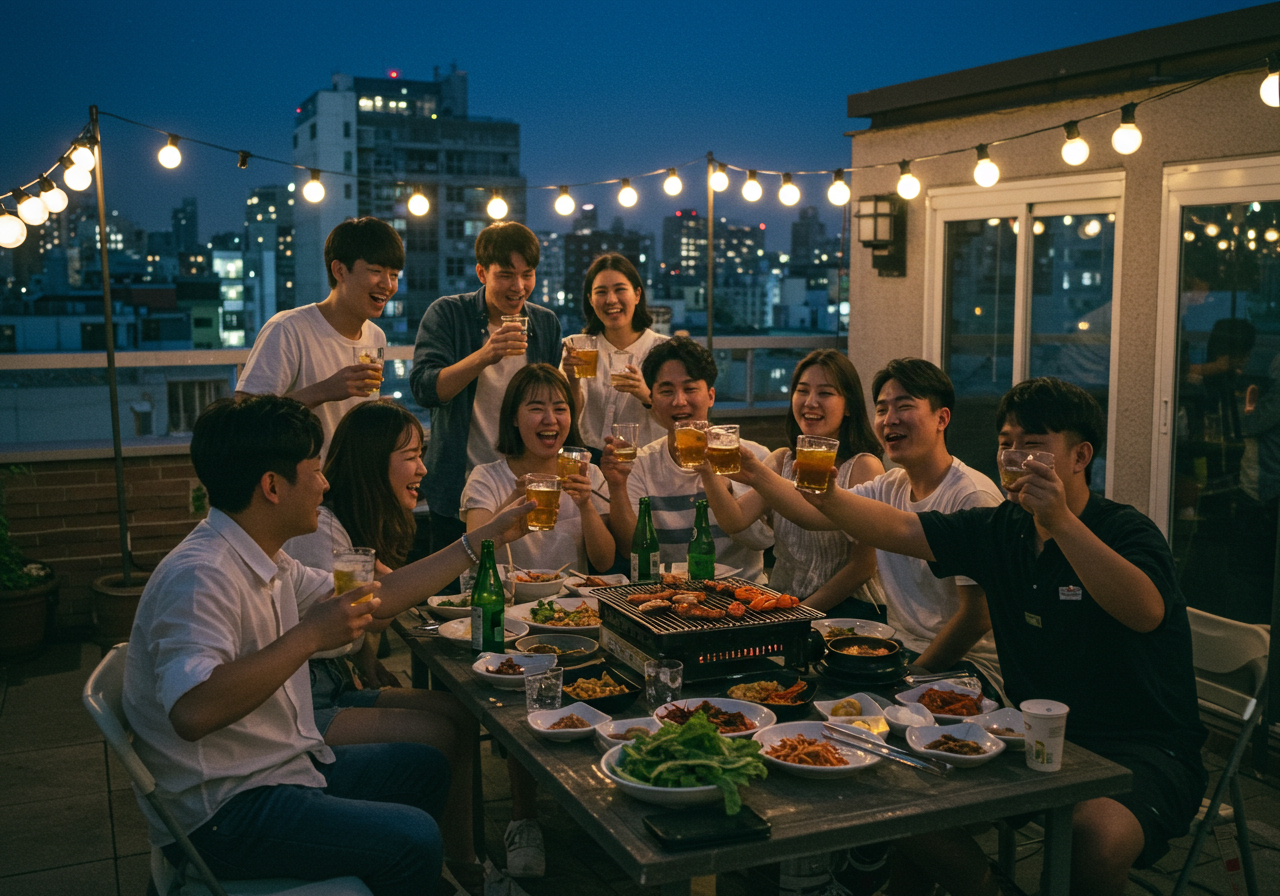 바베큐 루프탑 신촌파티룸 노라 내부 또는 관련 모습