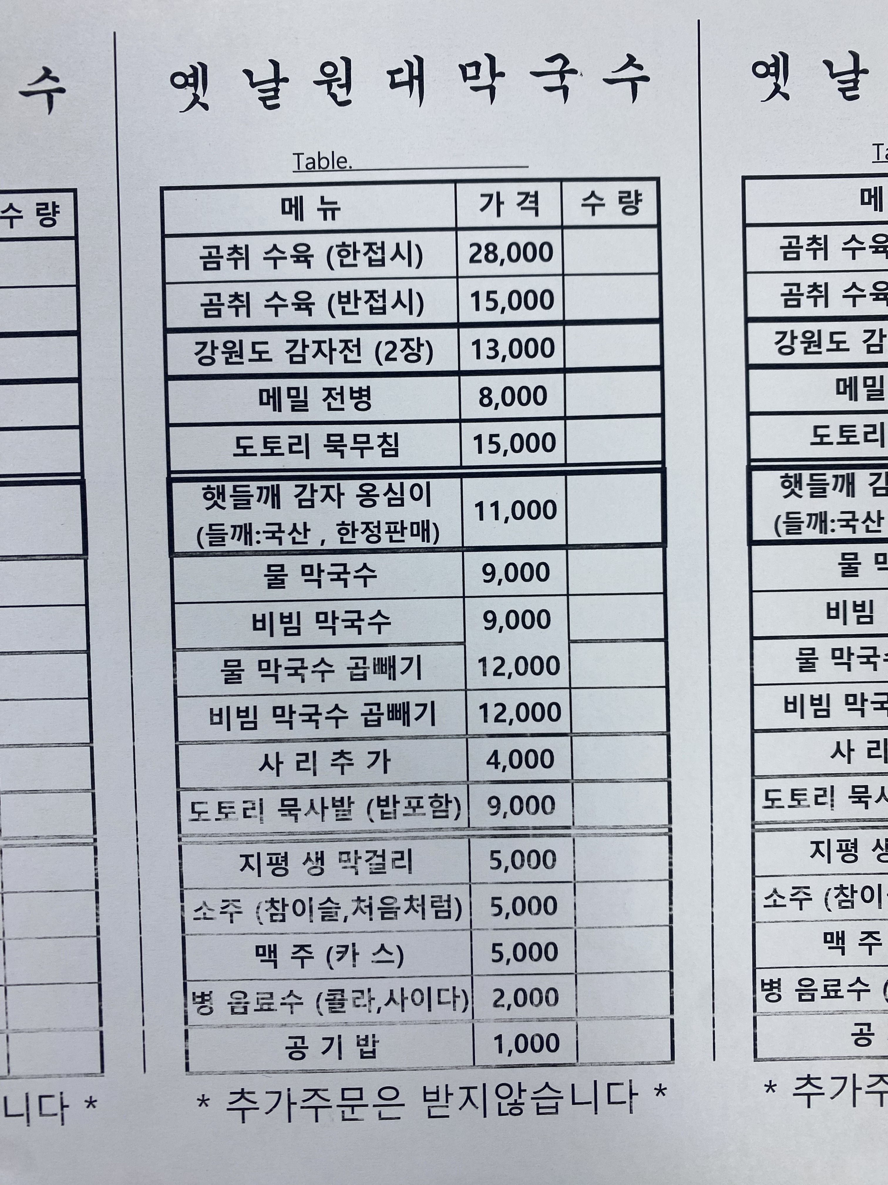 옛날원대막국수