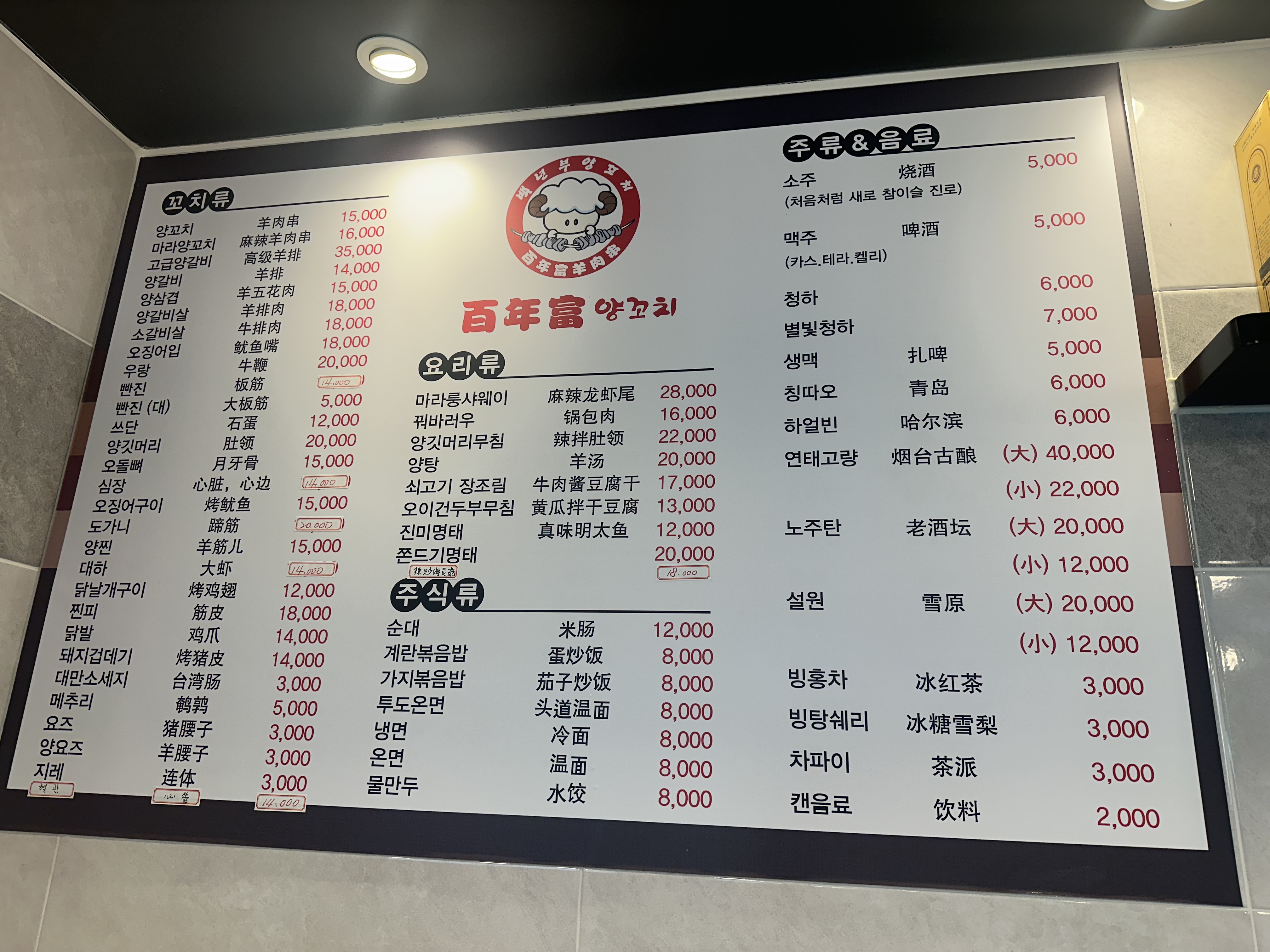 백년부양꼬치 안중점