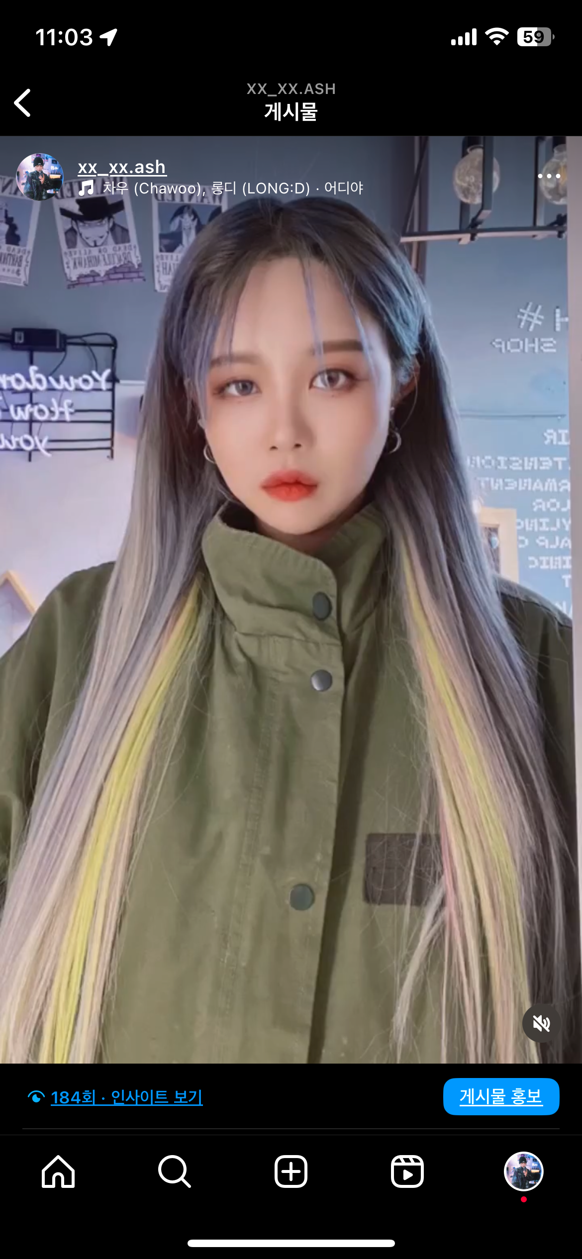 애쉬샵 붙임머리 특수헤어컬러