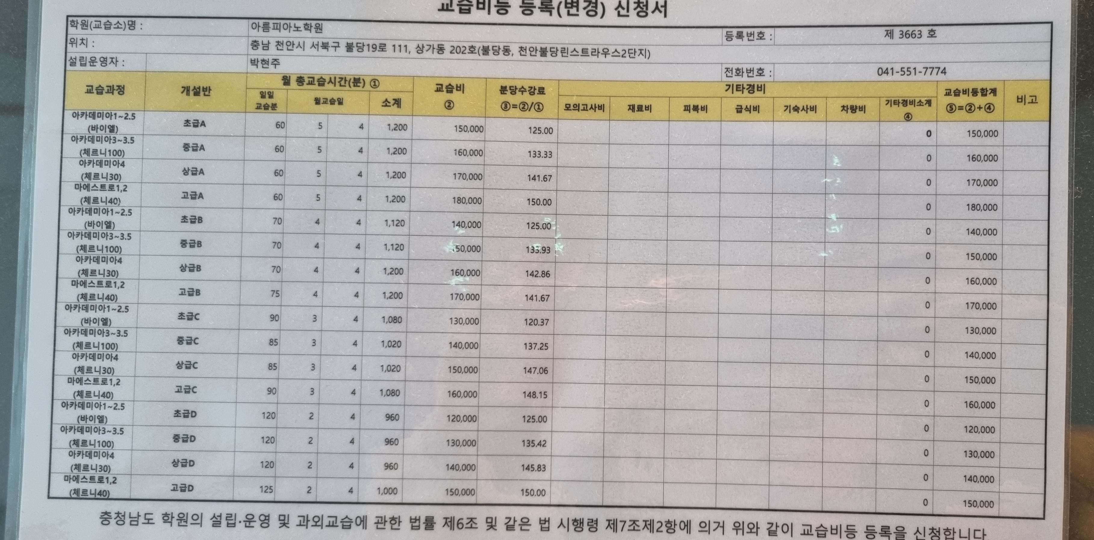 불당동 아름피아노학원