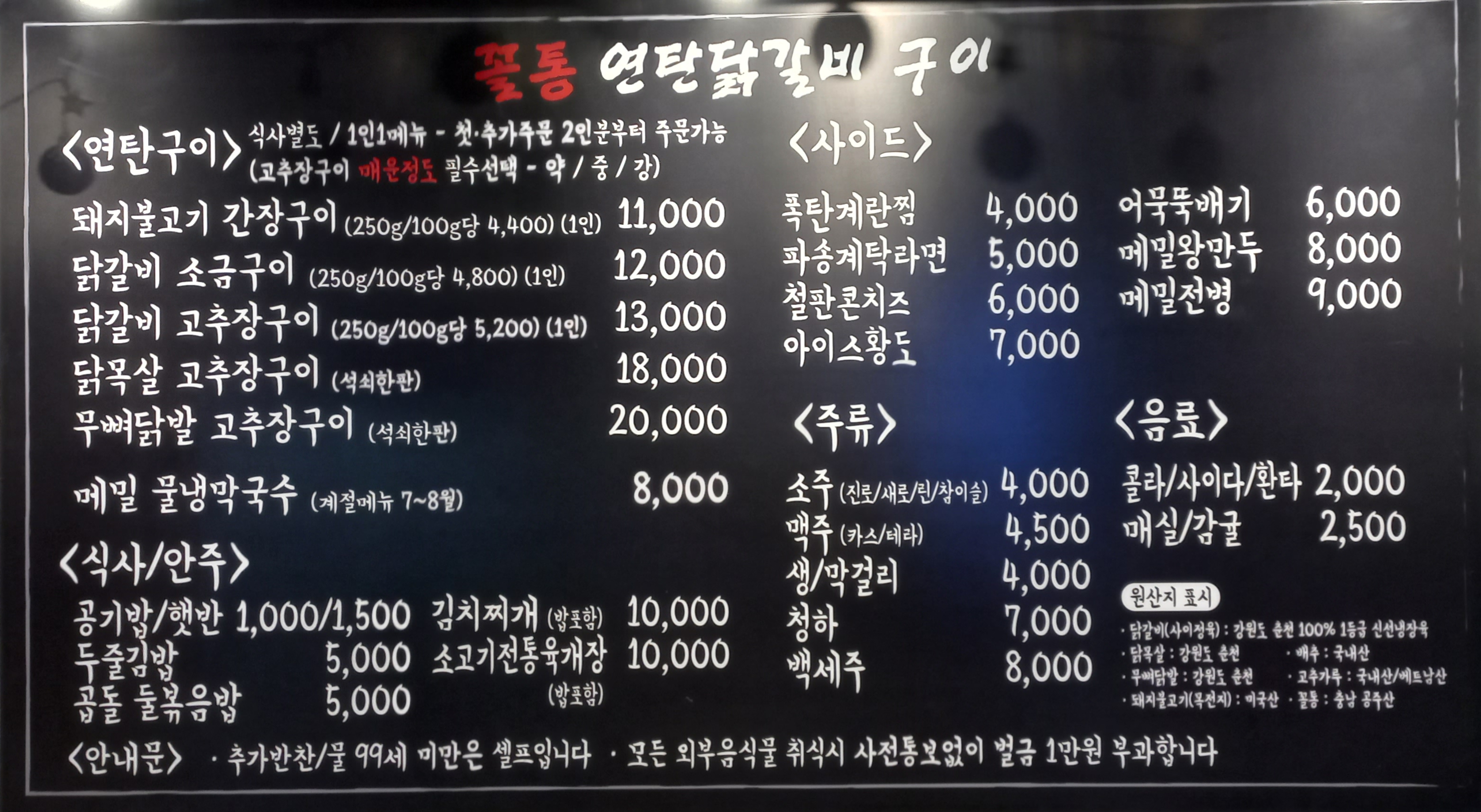 꼴통연탄닭갈비구이 공주점
