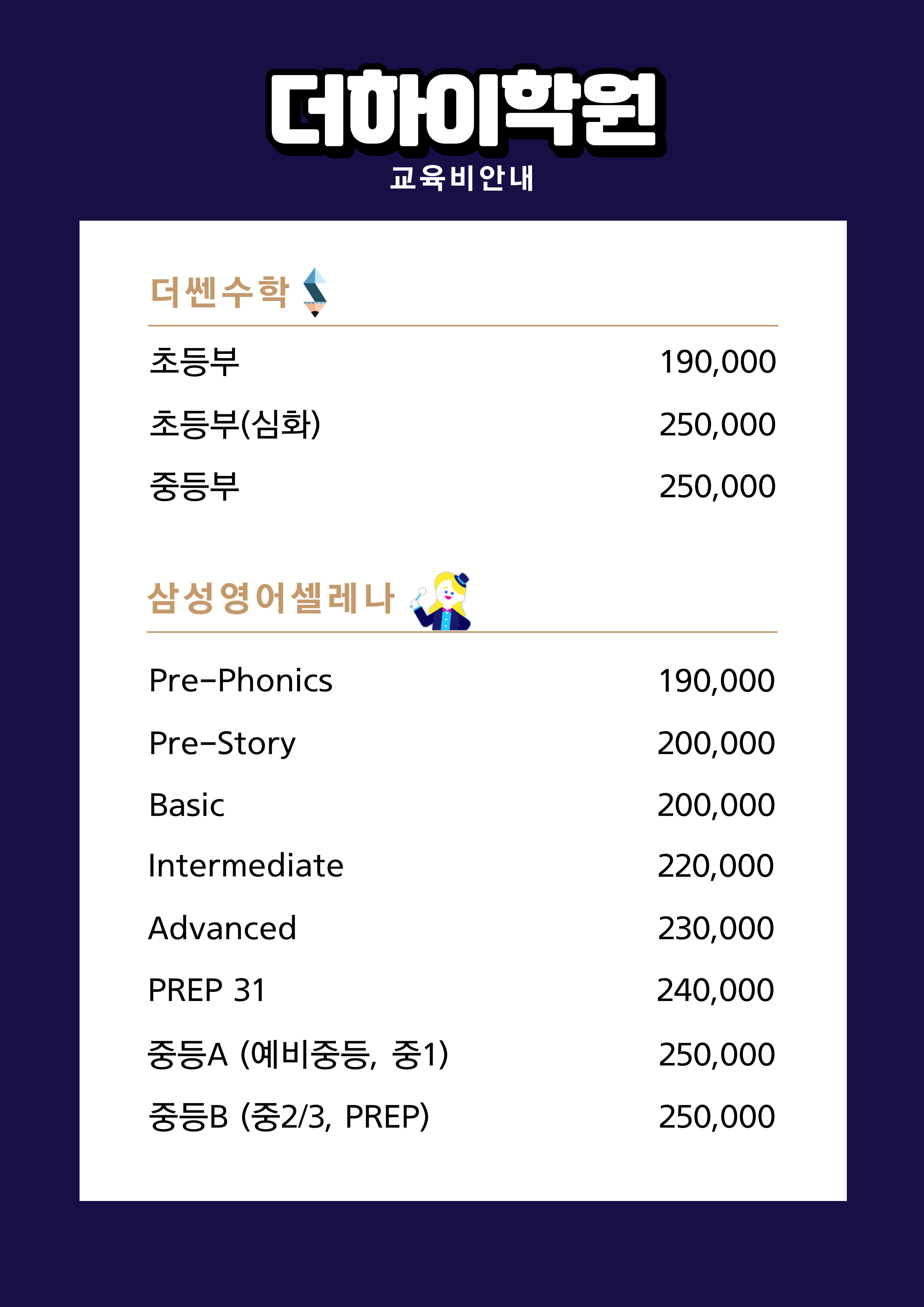 삼성영어셀레나 더쎈수학 더하이학원