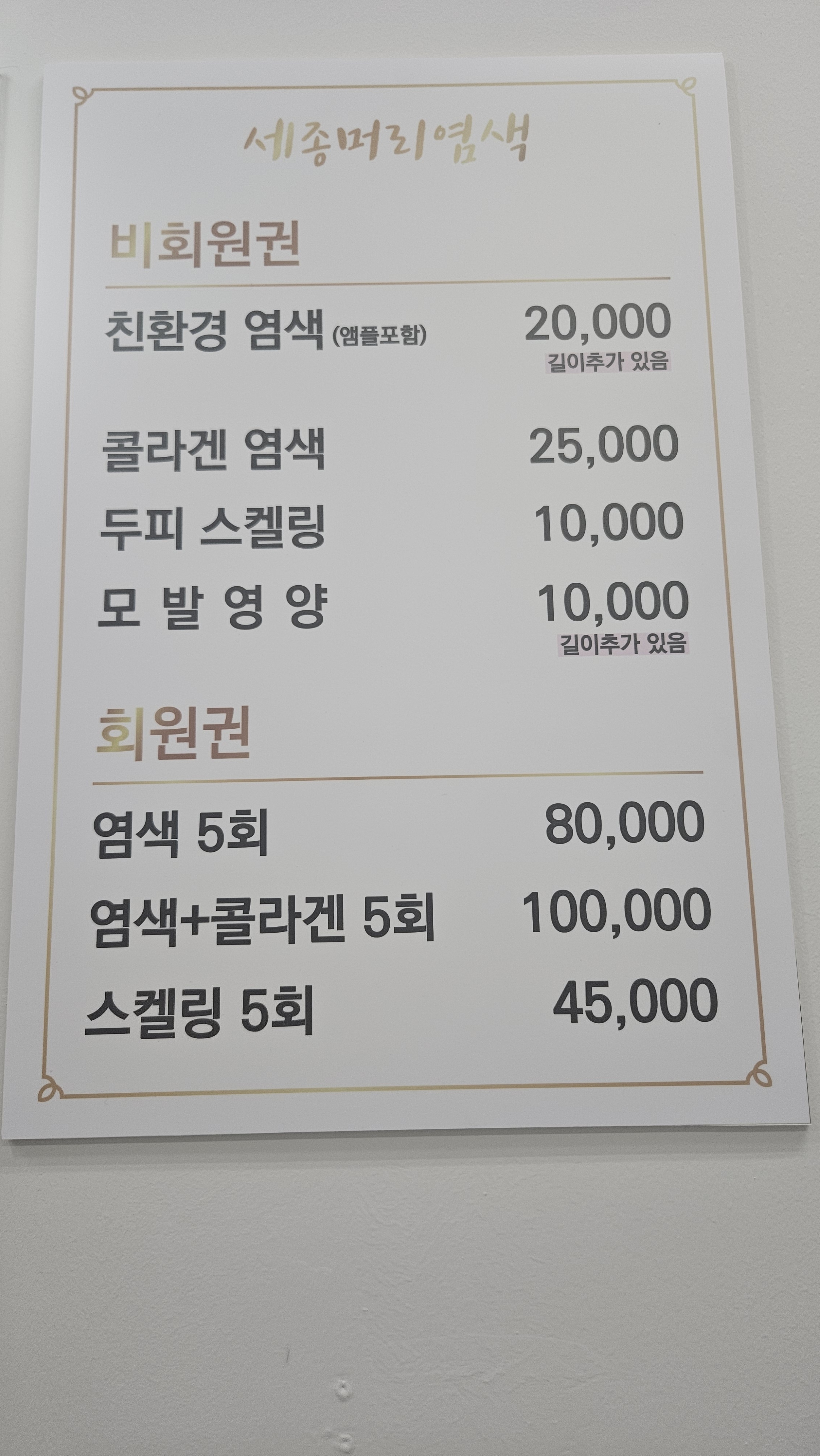 세종머리염색