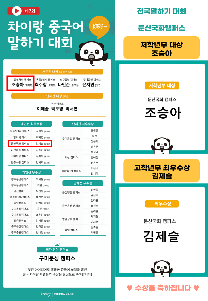 차이랑중국어 둔산국화 중국어 교습소