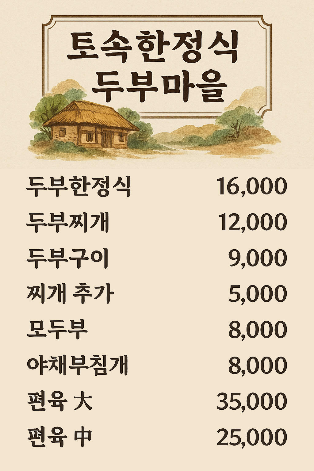 토속한정식두부마을