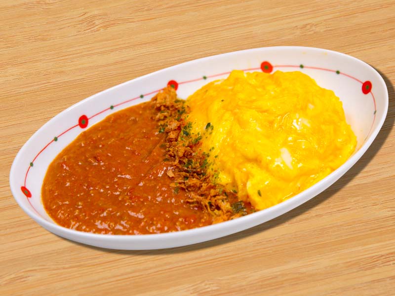 Omelette with Tomato Beef Curry