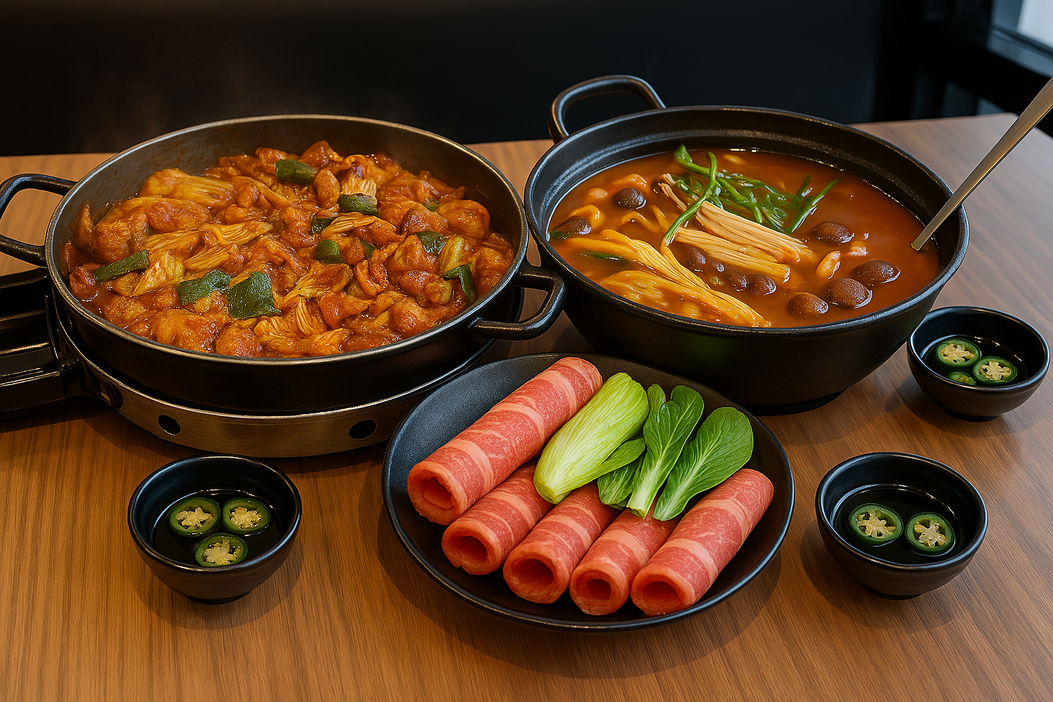 철판+샤브세트(철판닭갈비+소고기샤브)