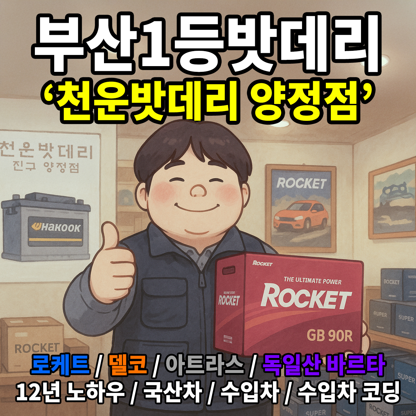 천운밧데리 부산 진구 양정점