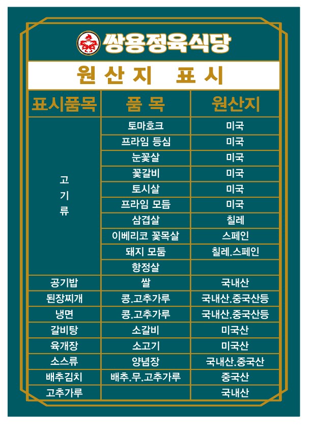쌍용정육식당