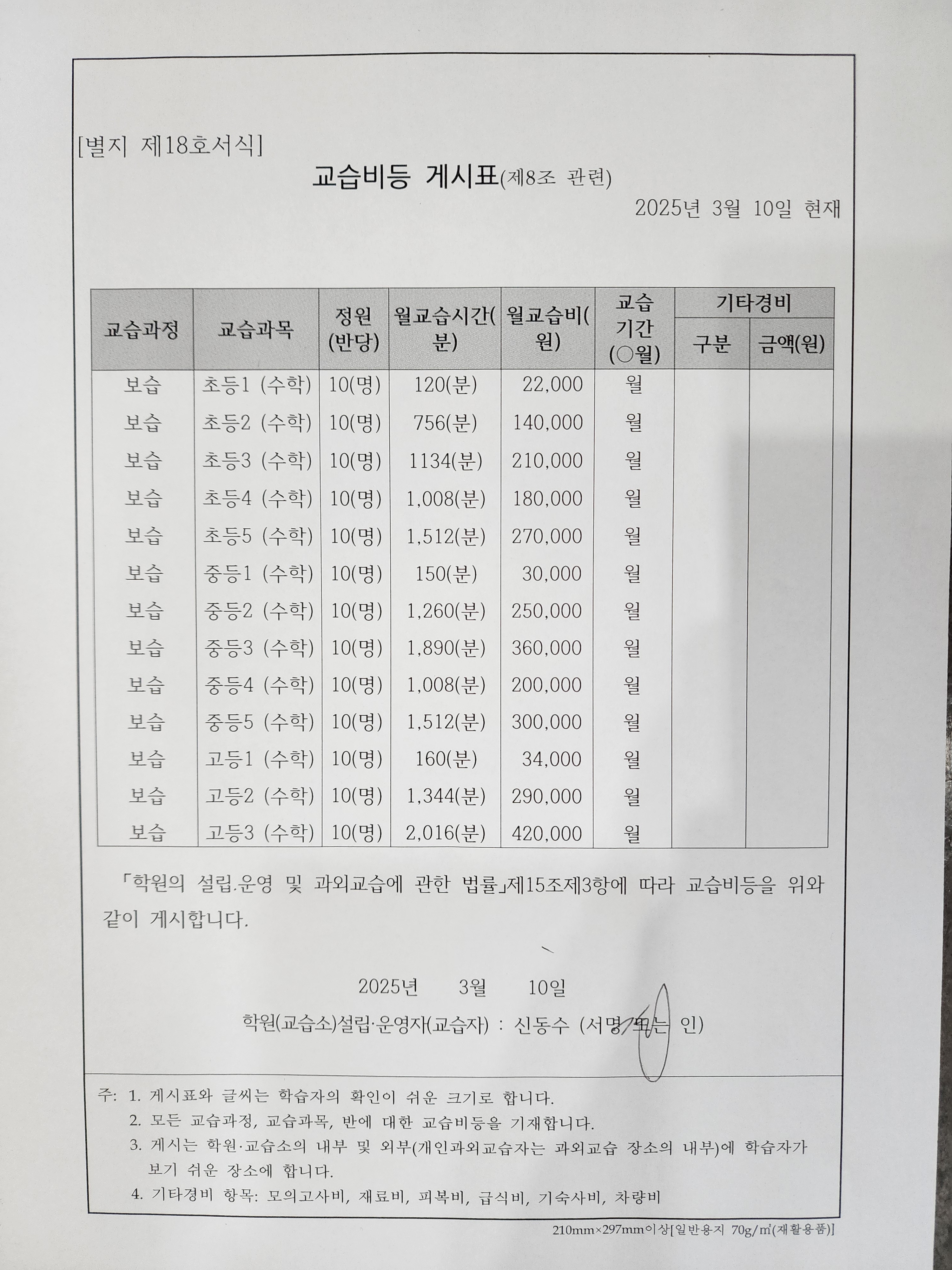 신동수수학학원