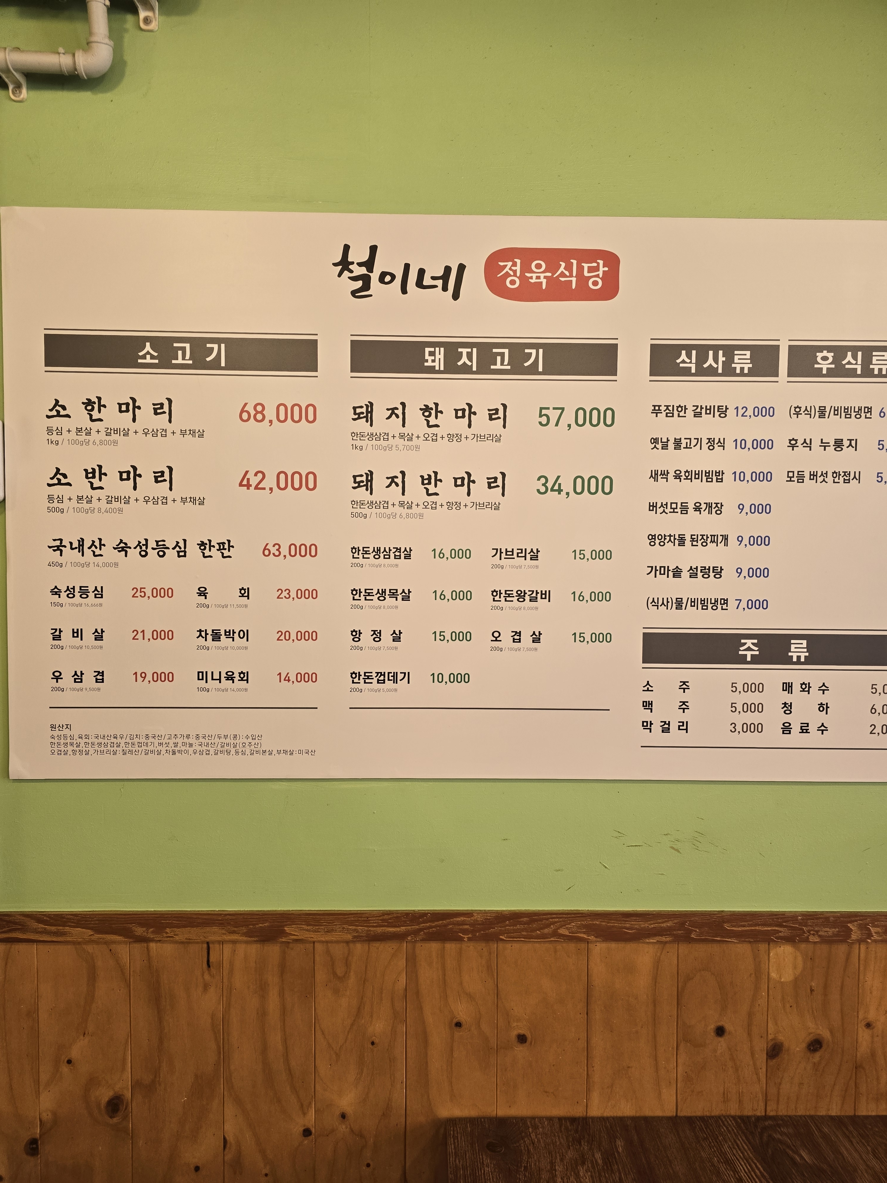 철이네정육식당