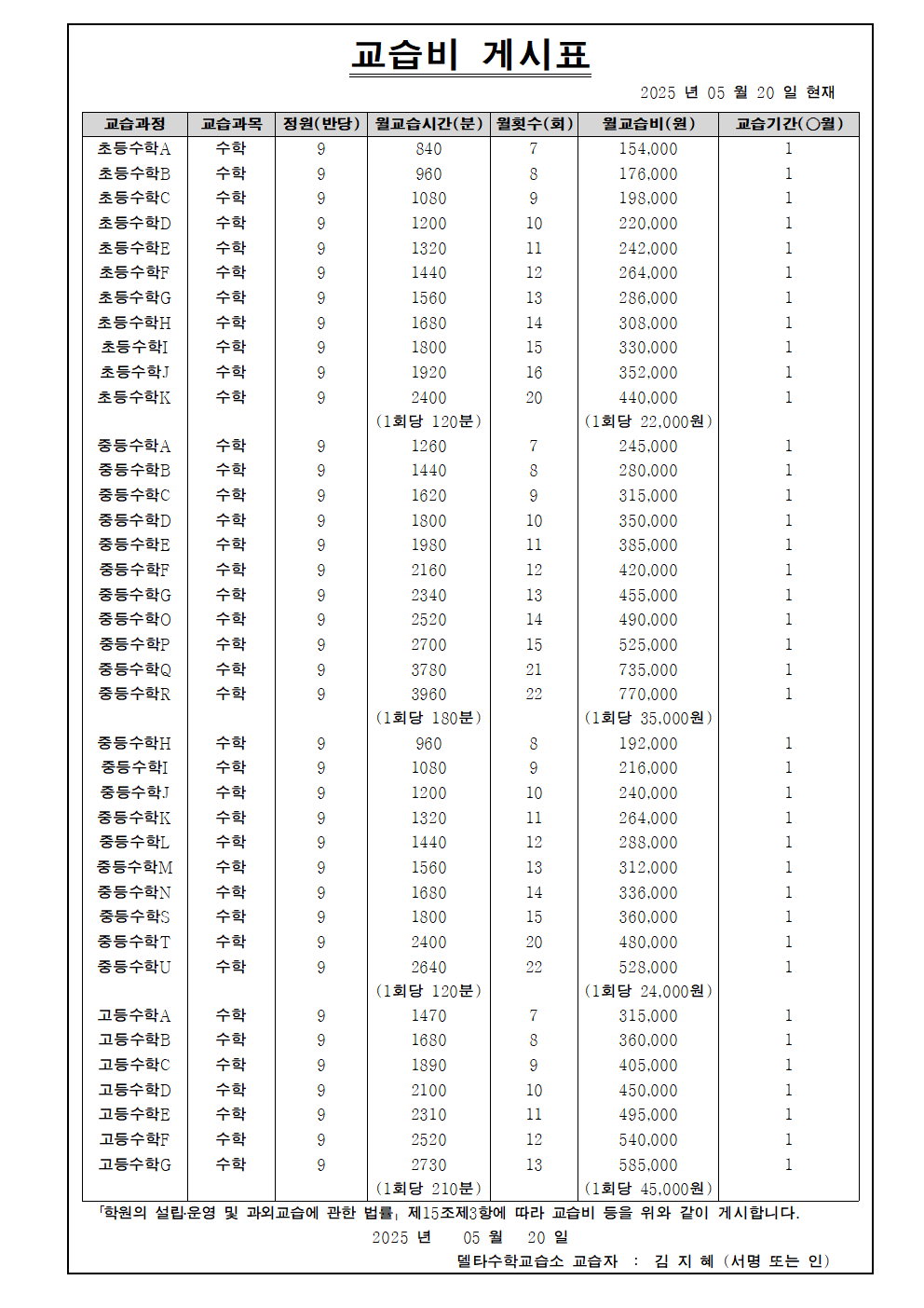 델타수학교습소
