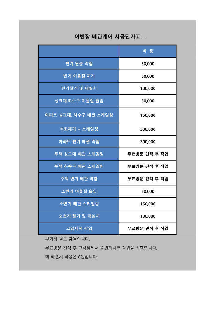 막혔을땐 이반장 배관케어