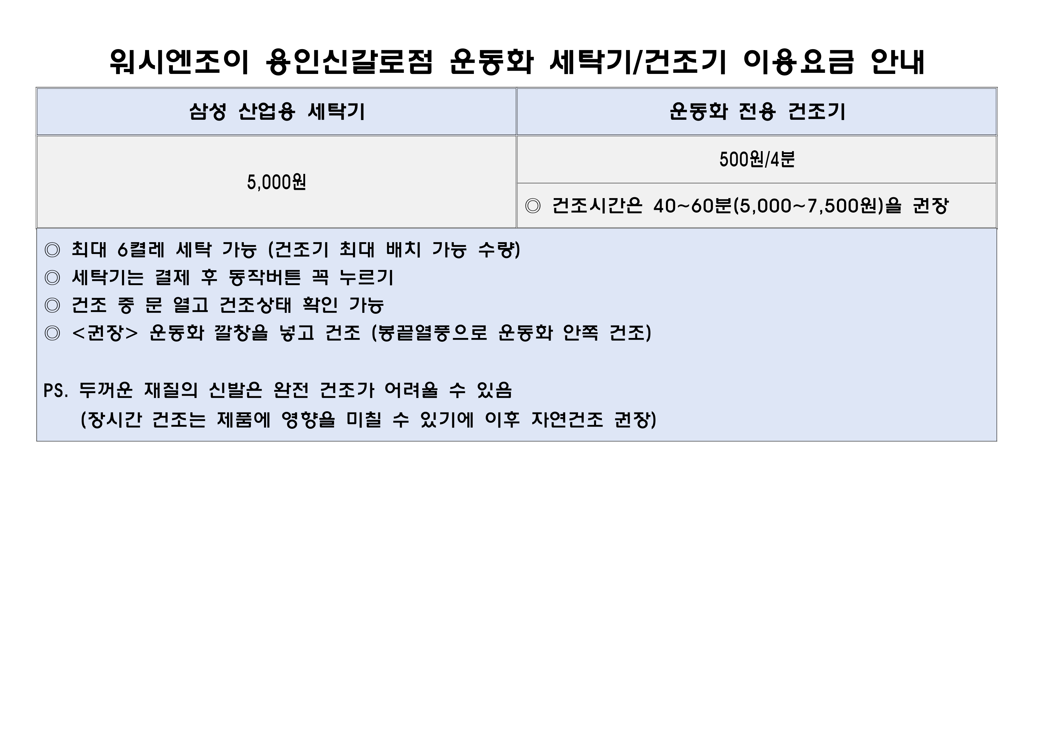 워시엔조이 셀프빨래방 용인신갈로점