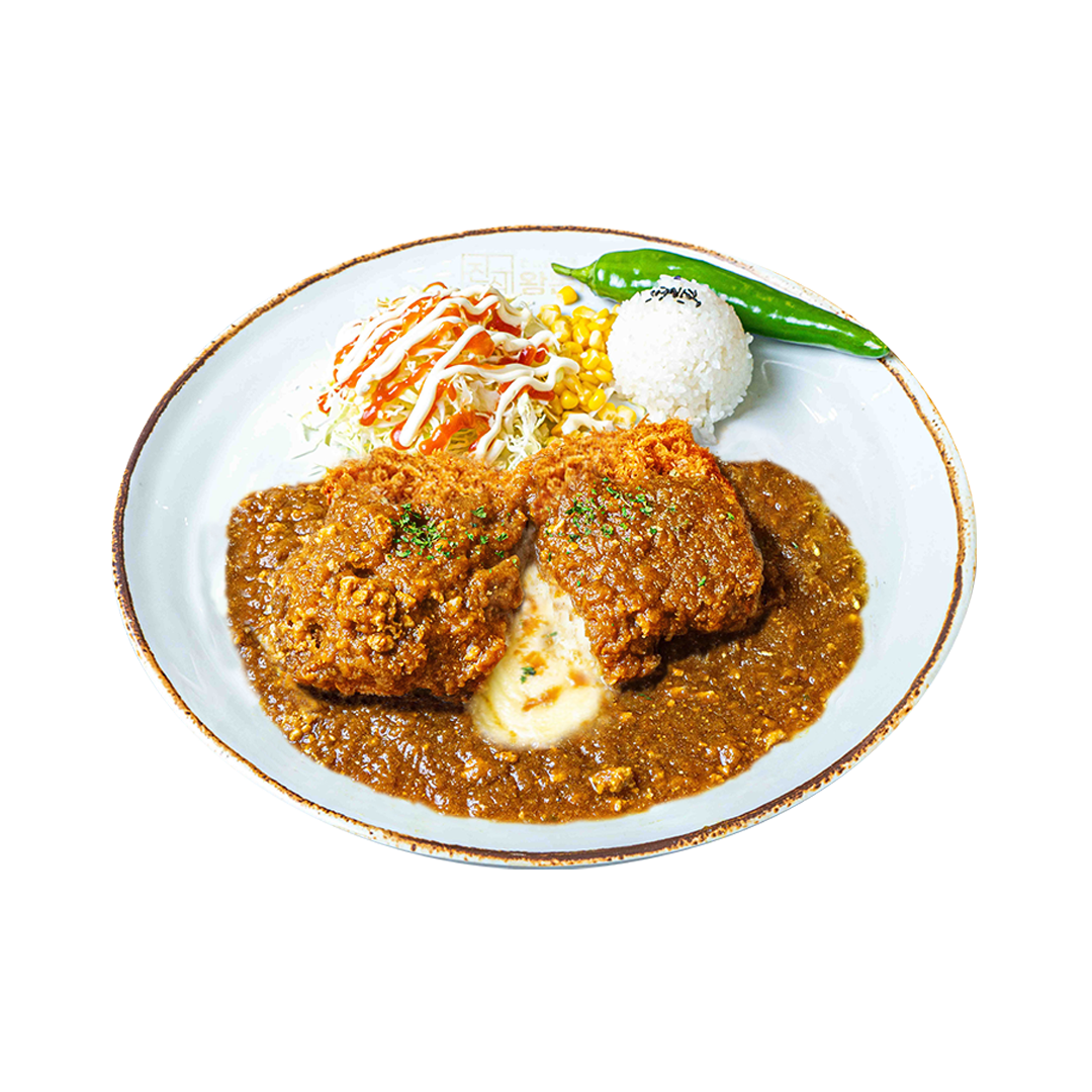 치즈 폭포 카레 돈까스