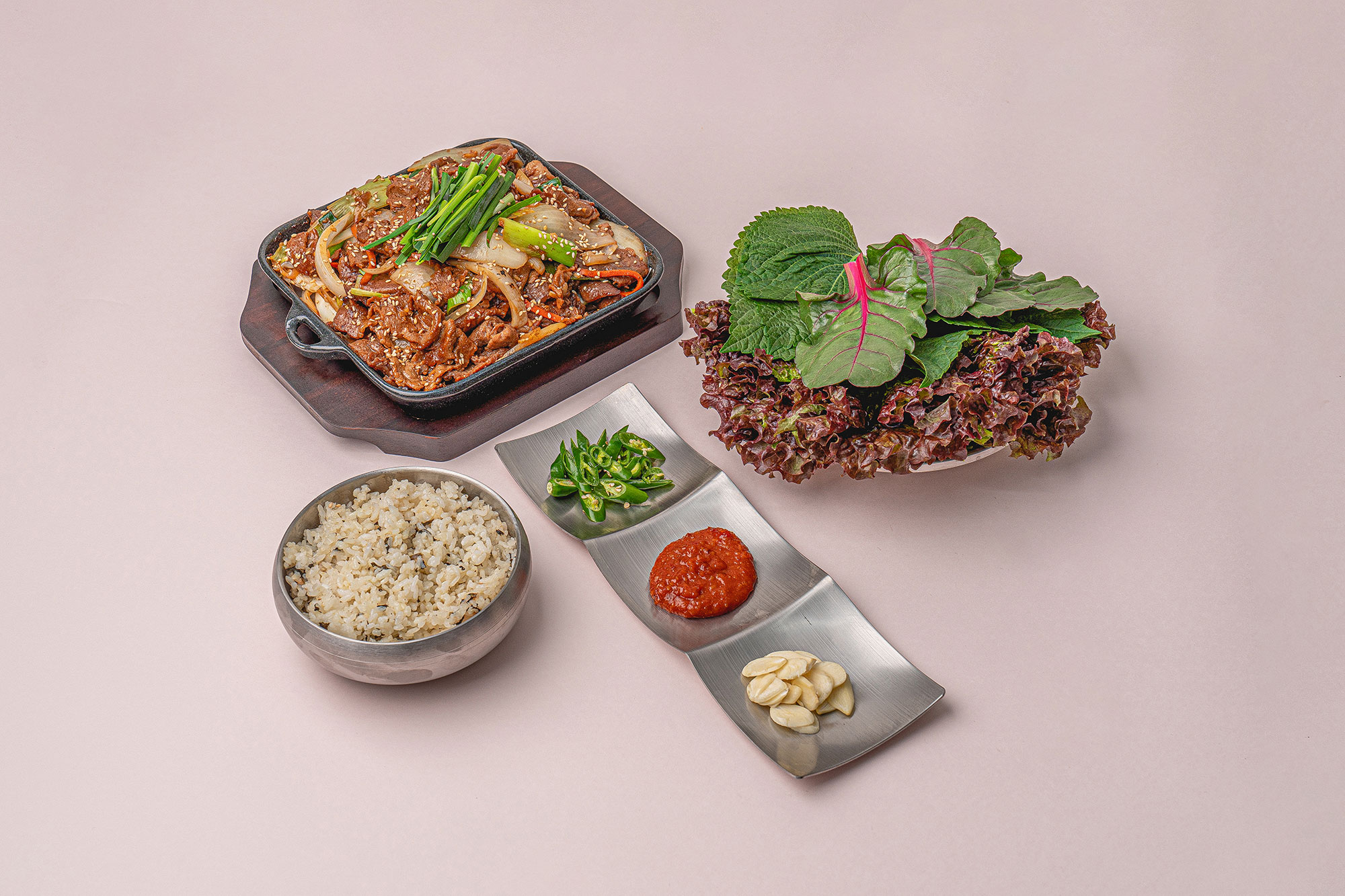 콩고기 갈비 제육 정식