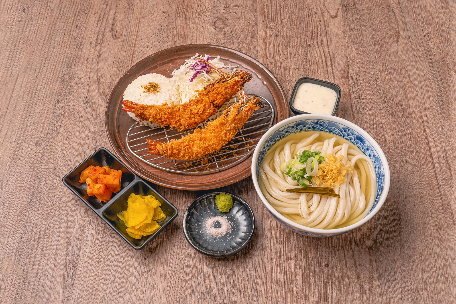 킹새우카츠 카케우동정식