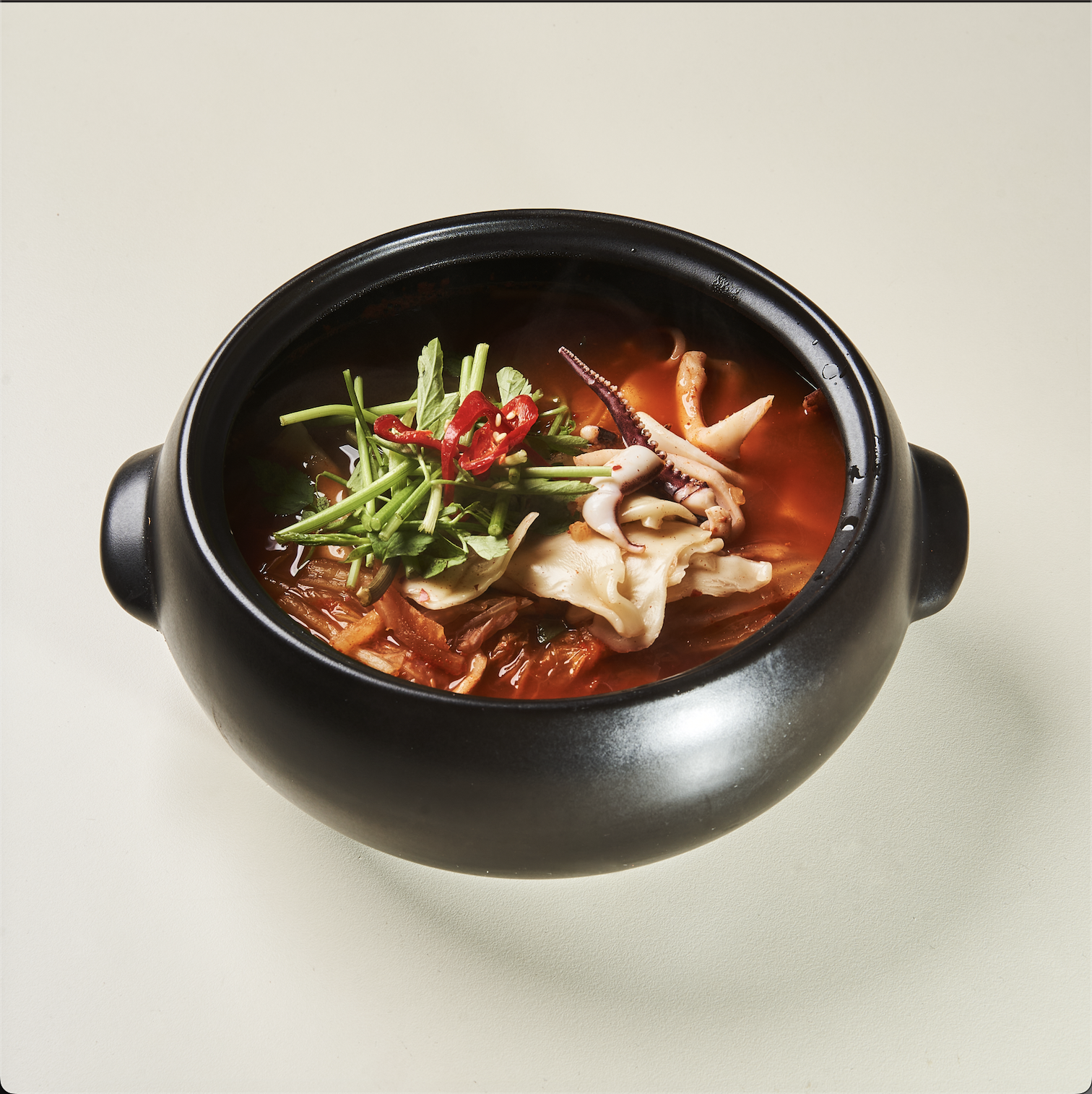 오징어 김치 수제비