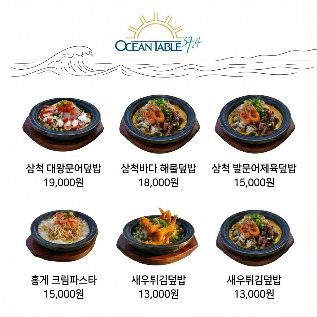 삼척해물덮밥 오션테이블 반려동물 동반 애견카페