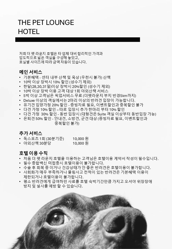 더 펫 라운지 경기 애견숙소